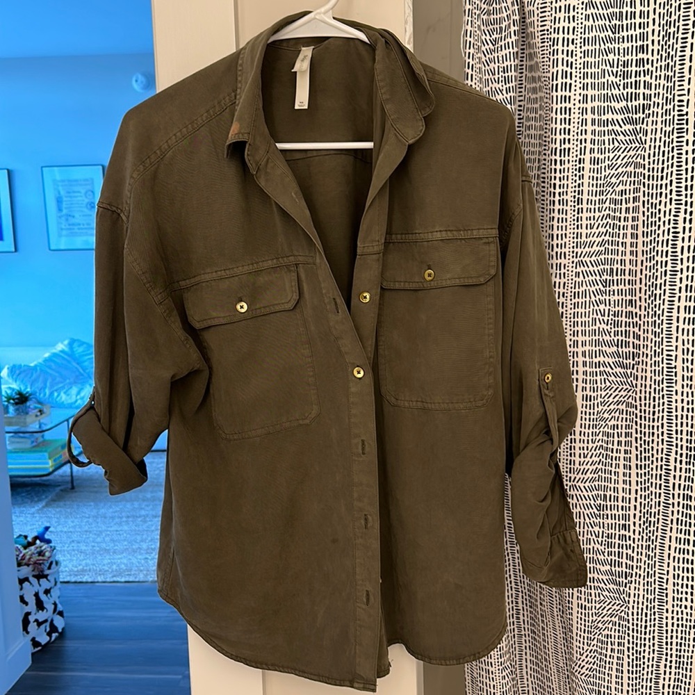 Olive Green/Khaki Utility button down shirt